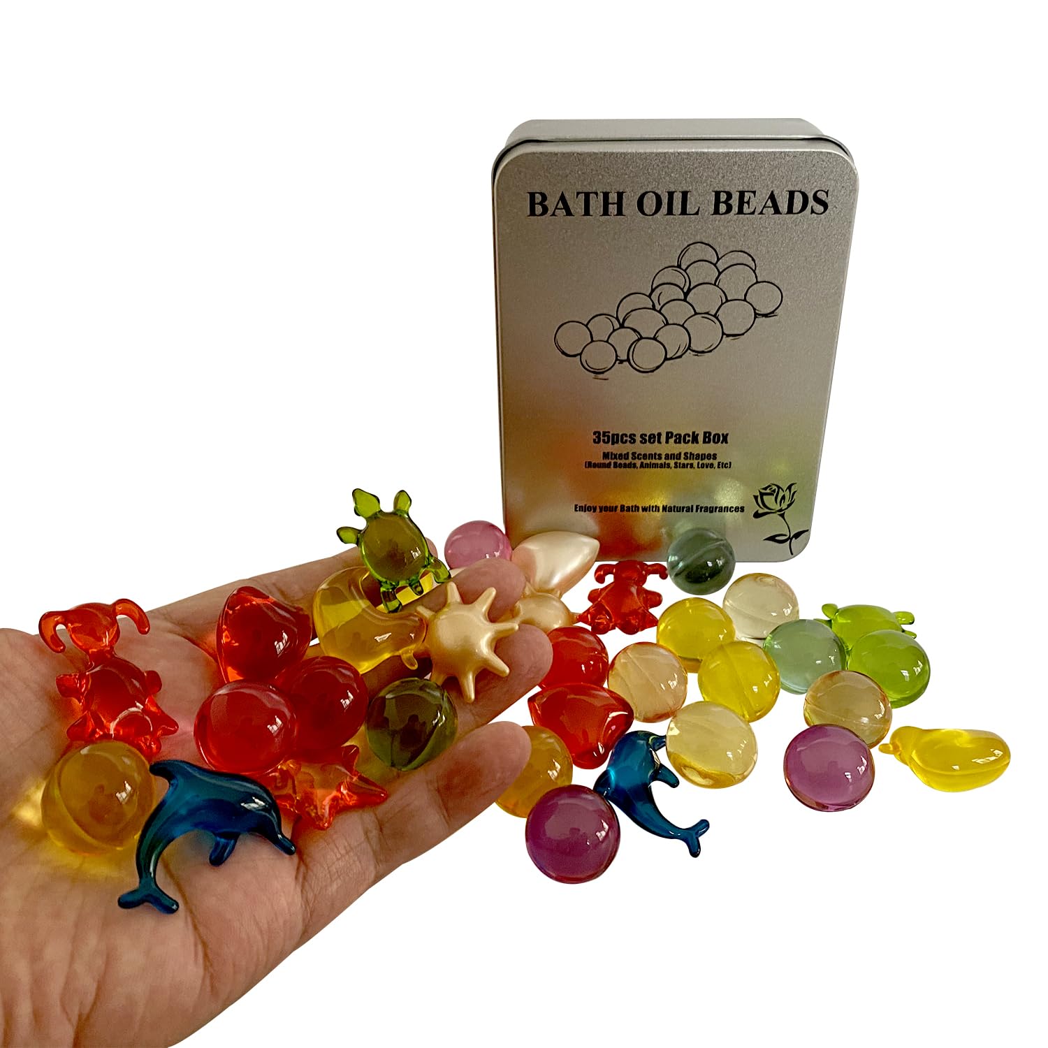 35pcs Set Bath Oil Beads Floral Fragrance Bath Pearls SPA Shower Oil Moisturizing Essential Oil for Bathing Skin in Hotel Home Travel bathtubs