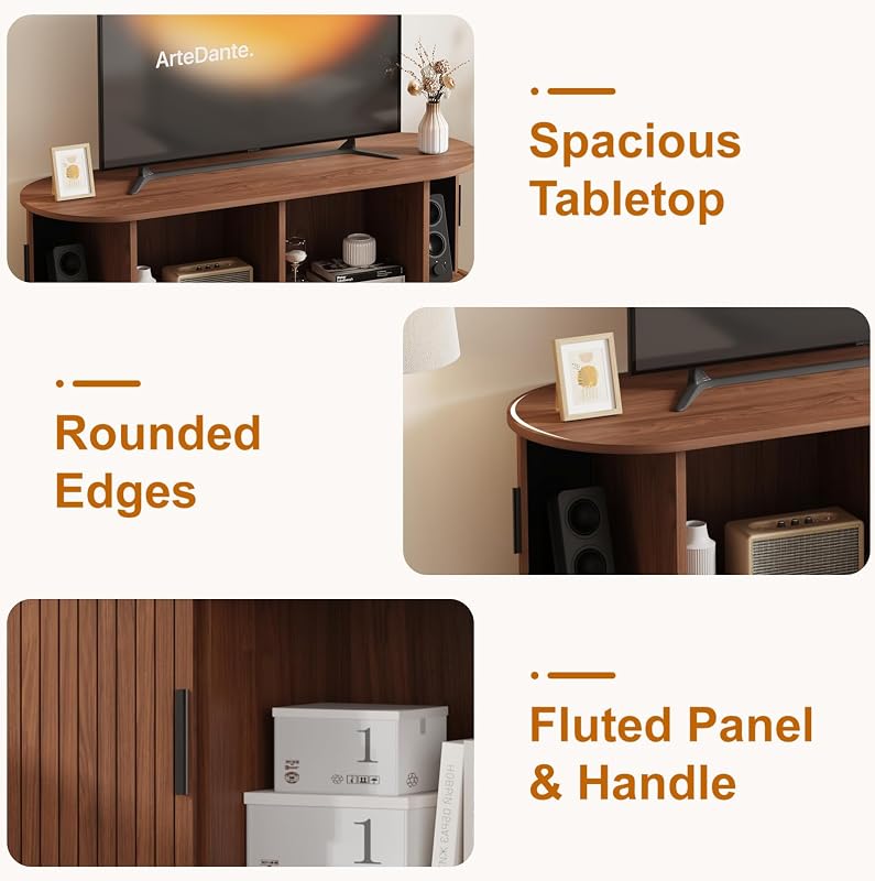 Mid Century Modern Walnut TV Stand for Up to 65 Inch image 4
