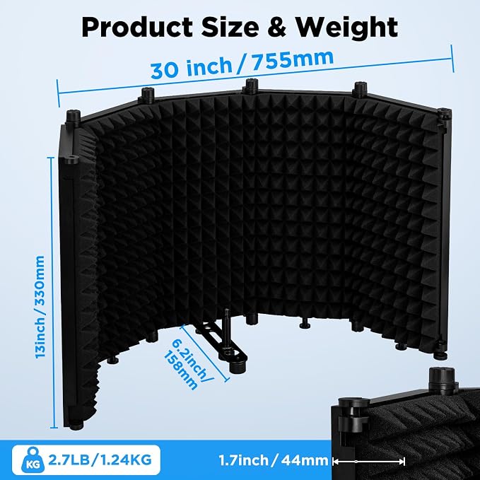 LZSIG Escudo Aislante de Micrófono Plegable XL miniatura 5