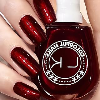 Burgundy Pearl Nail Polish - Quick Dry, Long Wearing, Highly Reflective Wine Cherry Gel Nail Polish for Women & Girls