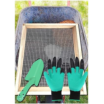 Soil Sifter, Dirt Sifter for Gardening, Compost Sifter, Garden Sieve, Light Wood Sifter for Rocks, Screen Sifter Top Soil/Peat Moss/Worm/Leaves/Loam Soil/Sand,Great Garden Tool for Plants & Vegetables