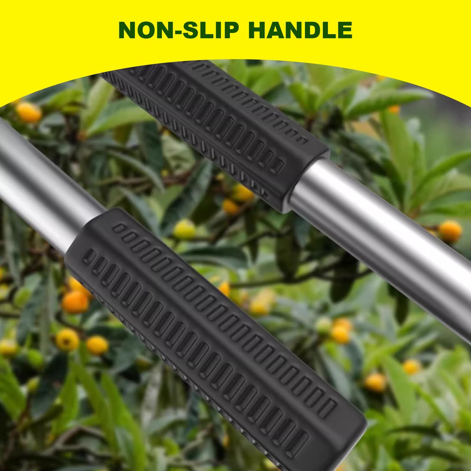raccoglifrutta, Raccoglitore di fichi con Borsa in Tessuto, Cesto for la Raccolta Frutta for pere, Limoni, Arance, Albicocche, Lime, Acciaio Inossidabile(2.5m)