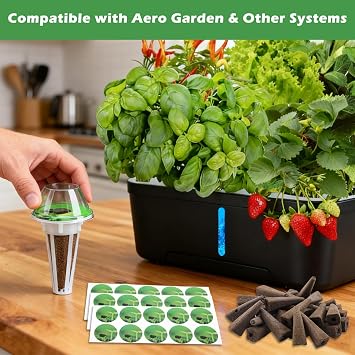 100 Pcs Hydroponics Growing System Kit, Seed Pods Kit for Hydroponics Garden, Grow Baskets Pot Plant for Sponges Basket for Hydroponic Accessories Garden Indoor