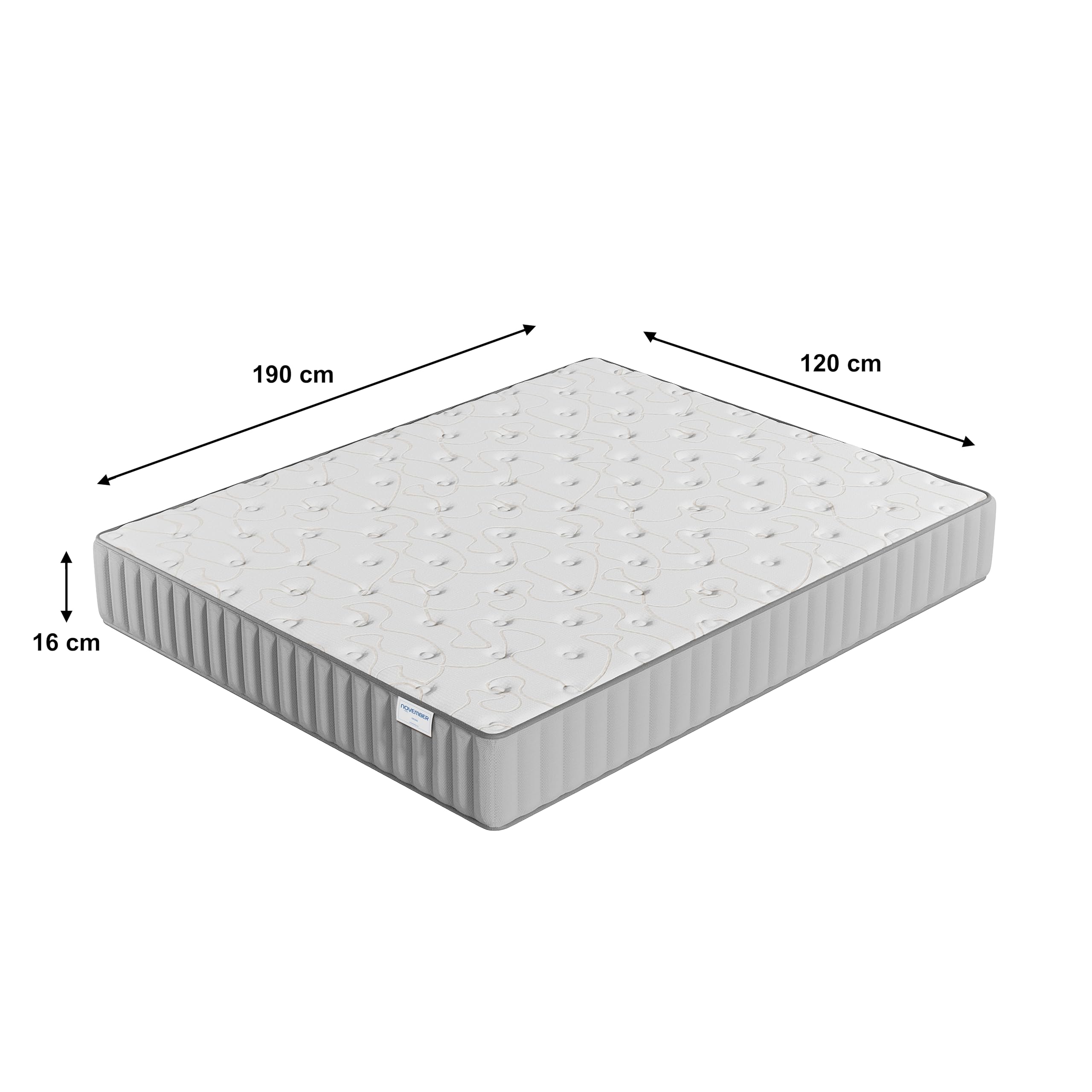Colchón Orionis 120x190 cm- Tecnología Híbrida: Espuma de Alta Densidad + Espuma Viscoelástica de Memoria- Grosor 16cm- Soporte Tónico y Envolvente- Certificado Sanitized (Antibacteriano / Antiácaros)