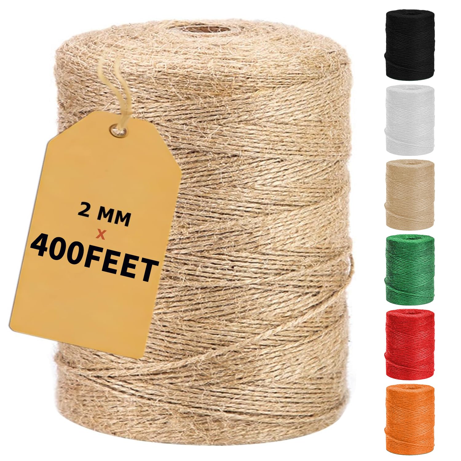 vanhench 805ft natural jute twine string bulk hemp jute rope cord twine for crafts gardening gift wrapping wedding dcor packing material burlap ribbon christmas knitting macrame decoration
