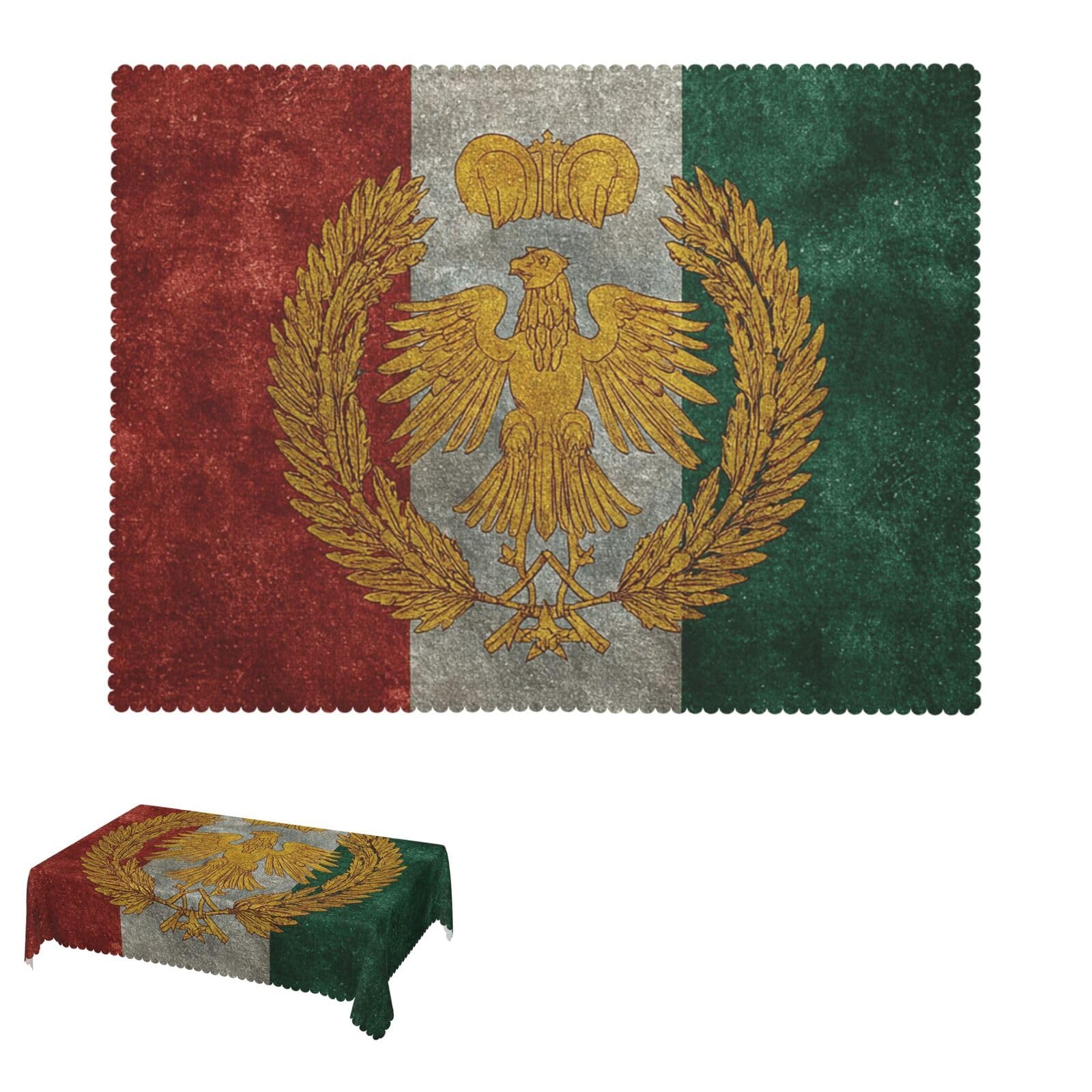 HJKJKKJ Table Cloth 137x183 CM Spill-Proof Kitchen Tablecloths Roman Italian Flag Table Cloth for Rectangle Farmhouse Table Cover Wrinkle Free Decorative Table Cover for Dining Party