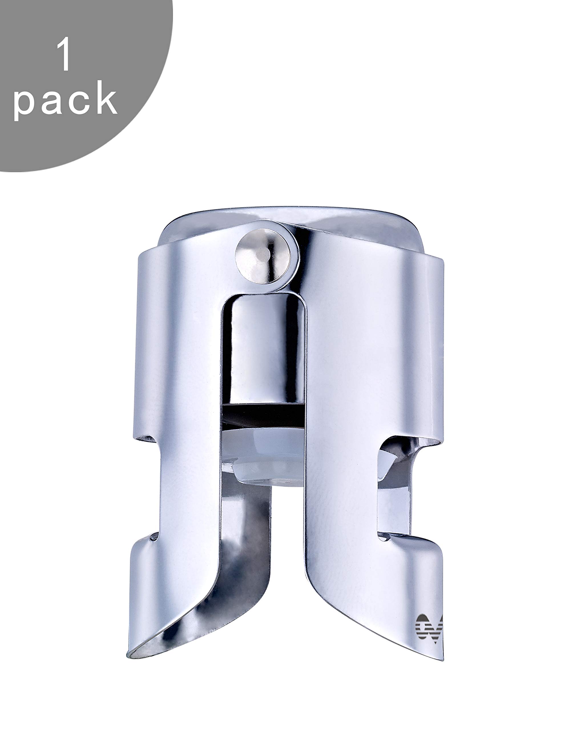 OWOOWO Champagne Stopper with Stainless Steel, Champagne Saver Plug with Food Grade Silicone, Reusable Bottle Sealer Keeps Champagne Fresh, Best Champagne Accessories Gift (1pack)