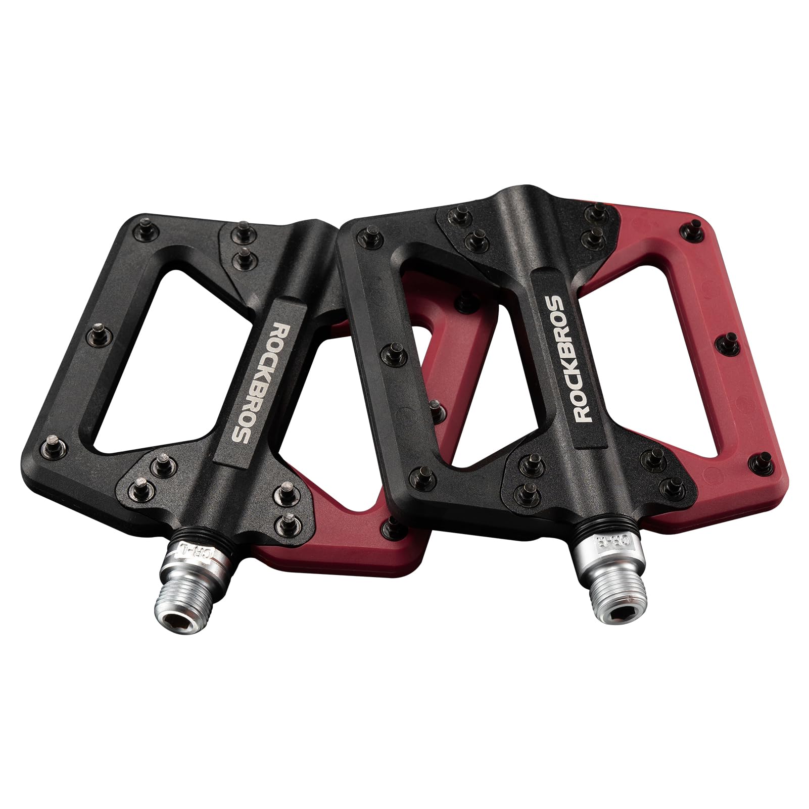 ROCKBROS Mountain Bike Pedals Flat MTB Pedals Non-Slip Lightweight Nylon Fiber Bicycle Platform Pedals for BMX MTB 9/16"