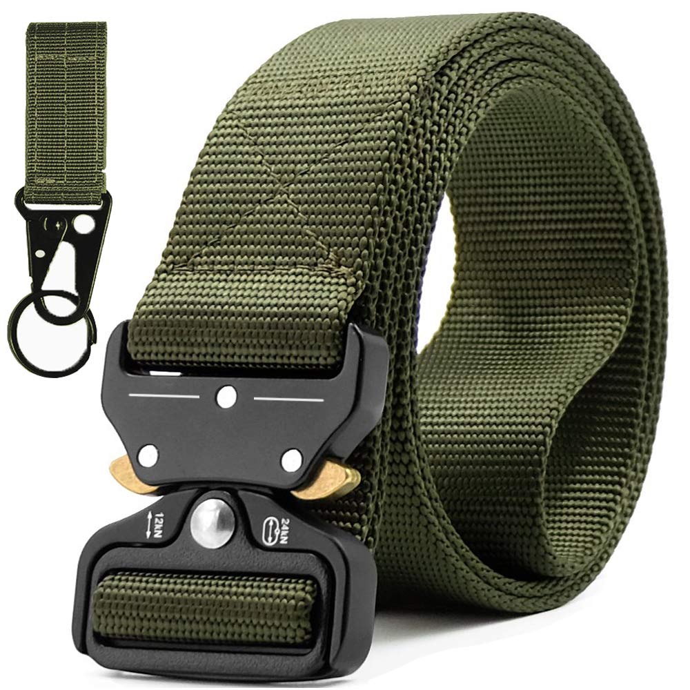 Men Tactical Belt, Cobra Buckle Belt Heavy Duty Belt Nylon Military Style Belt with Quick-Release Metal Cobra Buckle