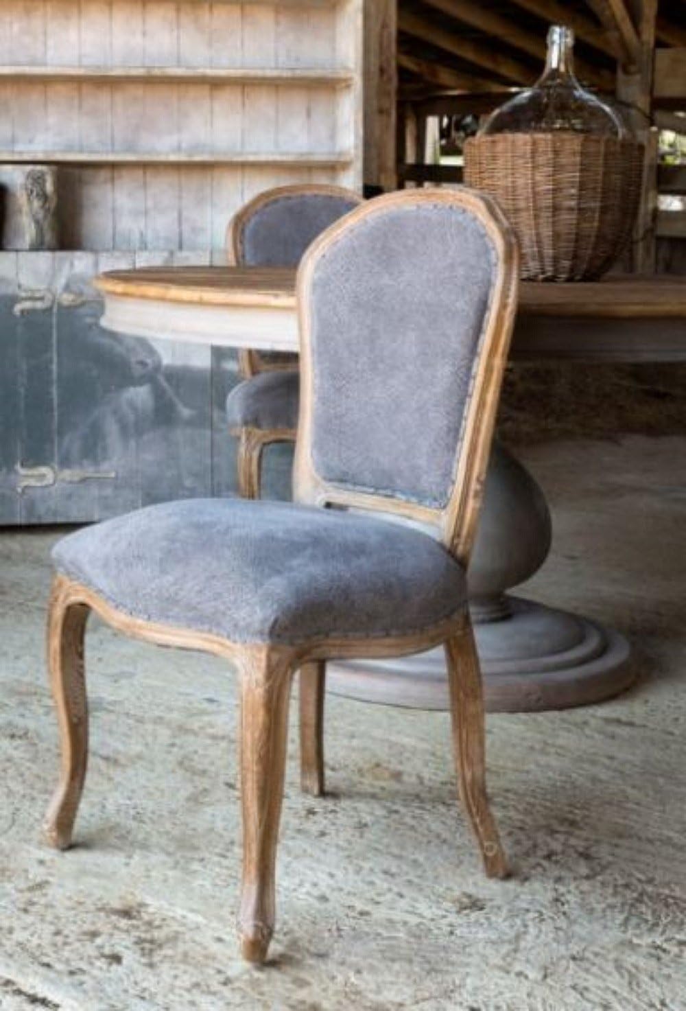 The King's Bay Pair of Hand Painted Grayline Dining Chairs