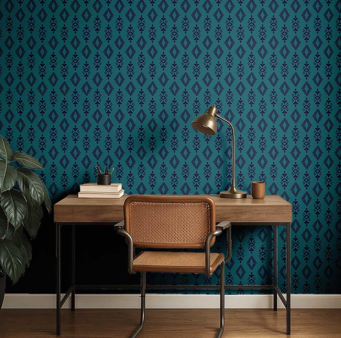 S4Sassy Peel and Stick Wall Covering, Urban Chic Tribal Star Print Removable Vinyl- Modern Walls Mural, Blue Instant Wall Makeover Wallpaper for Bedroom, Bathroom, Laundry Room, Interior -25"x60"