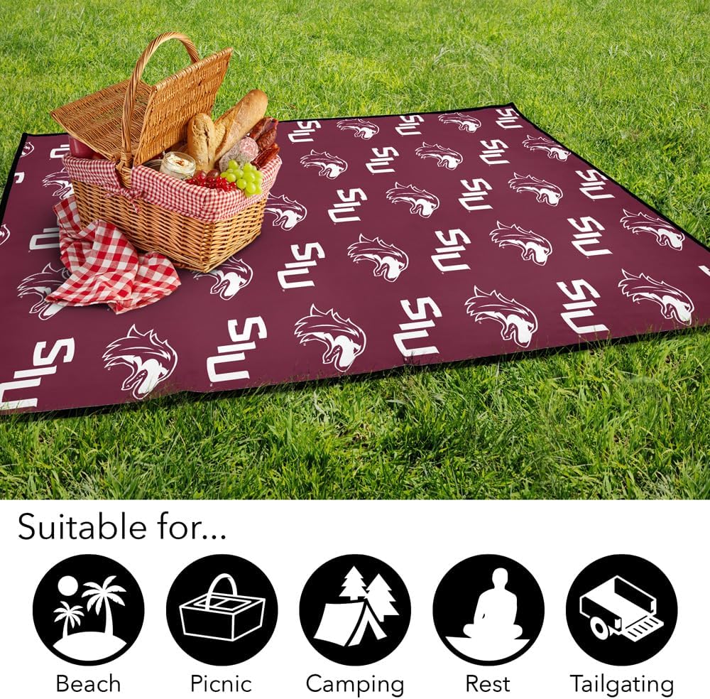 LOGOVISION Southern Illinois University Blanket, 50x60 Logo Pattern OutdoorBlanket