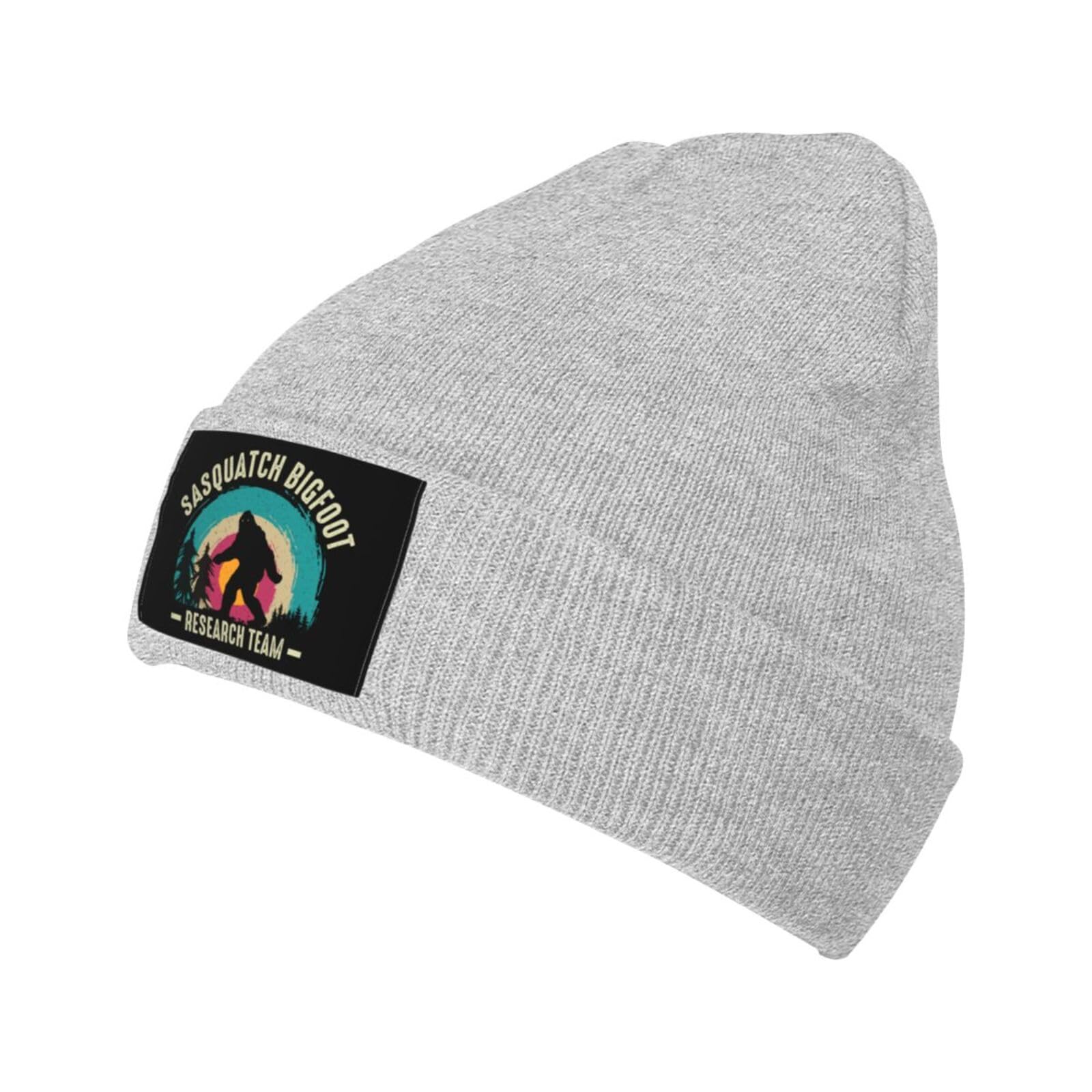 Ski Hat Sasquatch Bigfoot Research Team Beanie Cap Elastic Size Sports Beanie Hat Warm Running Hat for Climbing, Teenagers, Adults