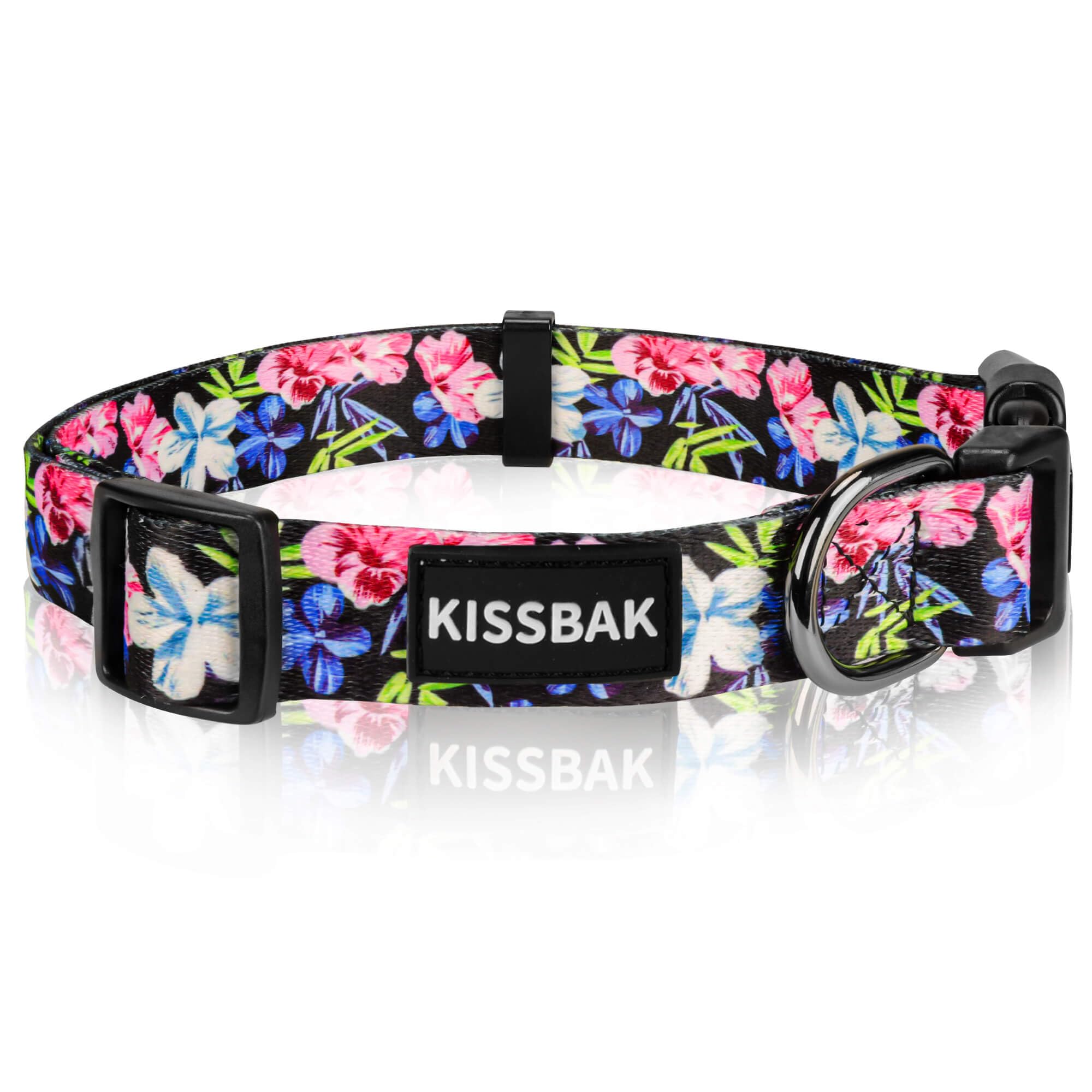 KISSBAK Dog Collar for Large Dogs - Special Design Cute Girl Dog Pet Collar Soft Adjustable Fancy Floral Girl Puppy Dog Collars (L, Floral Pink)