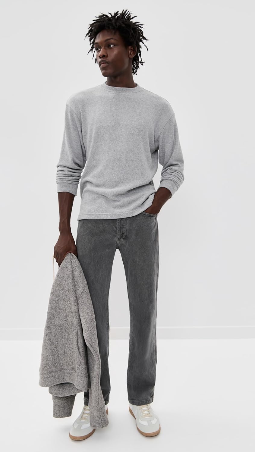 Asher Men's Elio Heather Brushed Fine Sweater Tee - Image 5