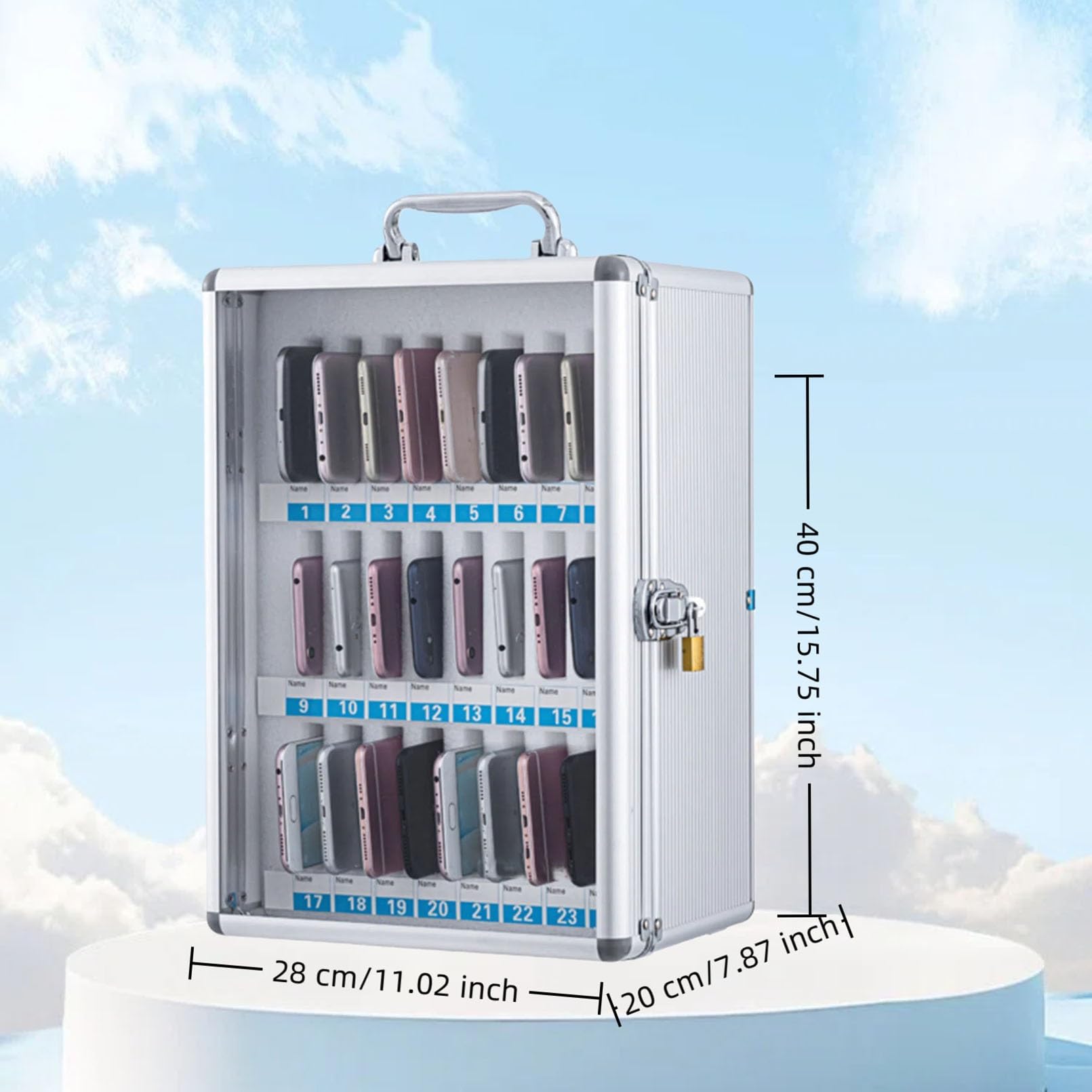 アルミ合金製デジタルロック付き携帯電話ロッカーボックス - 学校 