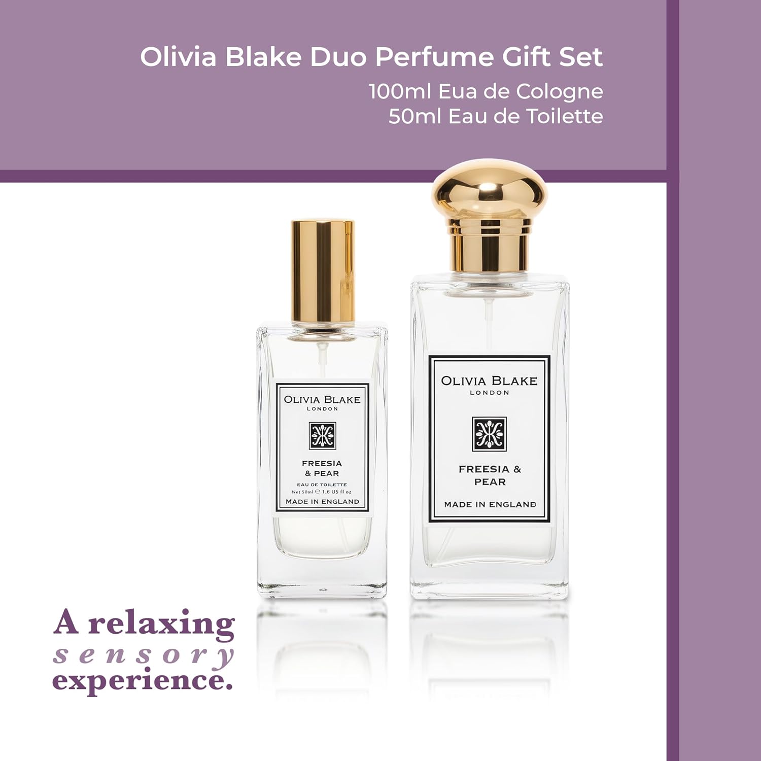 Gift Sets – Luxurious Everyday Essentials for Women, Fine Fragrance Freesia & Pear Duo - 100 ml/3.38 fl oz Eau de Cologne & 50 ml/1.69 fl oz Eau de Toilette