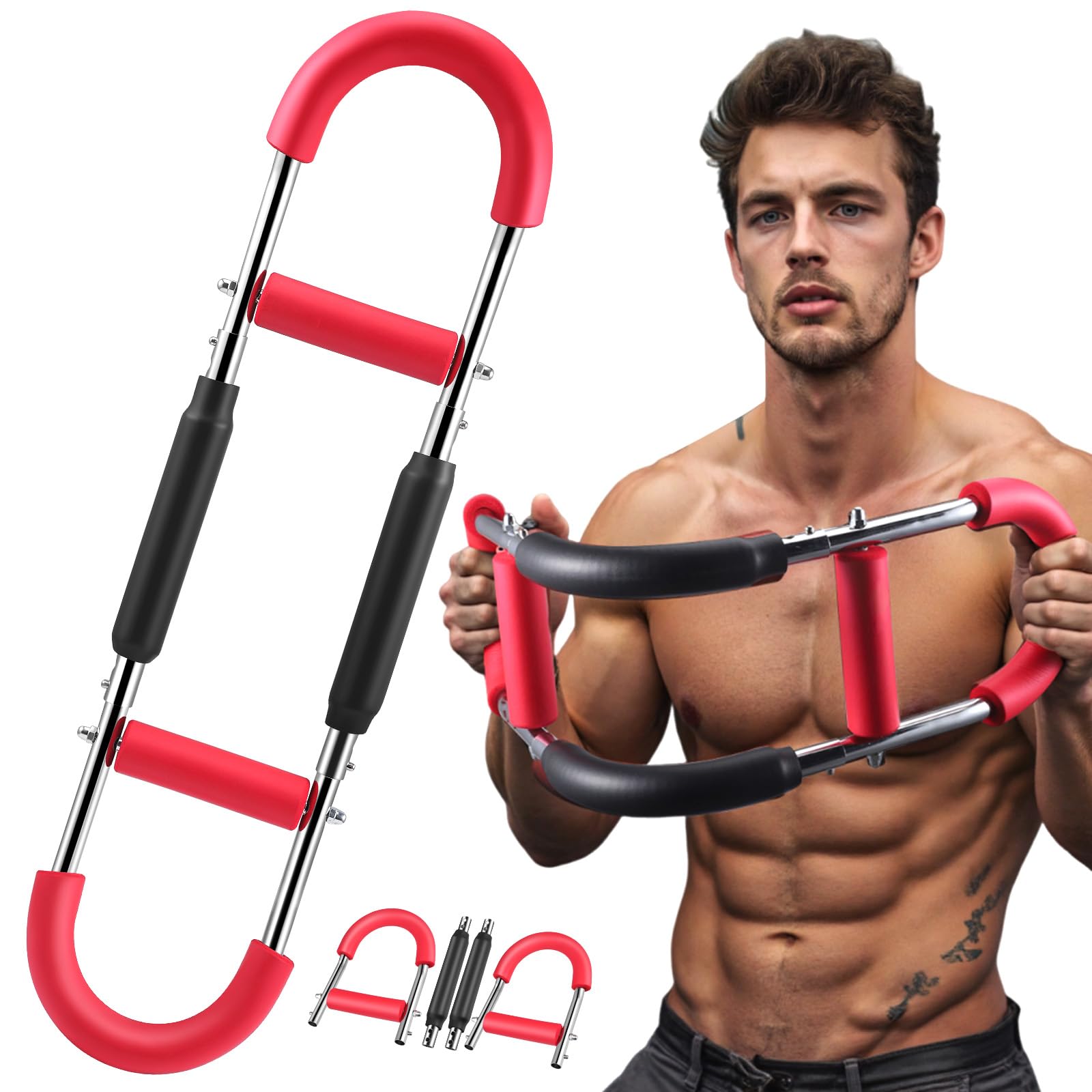 Ejercitador de Brazo, Ajustable de 22 a 440 Libras, Equipo de Entrenamiento Muscular de Hombro, Potenciador de f Fuerza Muscular para Brazo, bíceps, Abdomen, Hombro