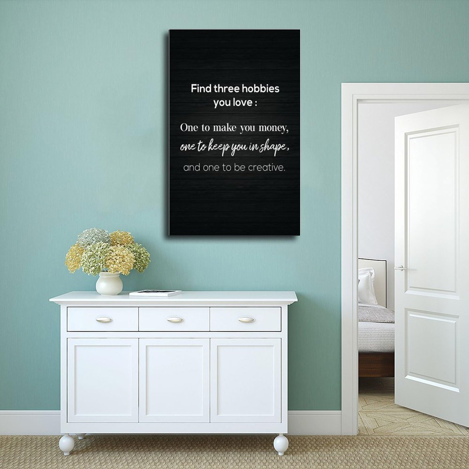 Póster motivacional de Find 3 Hobbies You Love para levantamiento de pesas, para decoración en casa, gimnasio y sala de entrenamiento, 50 x 75 cm