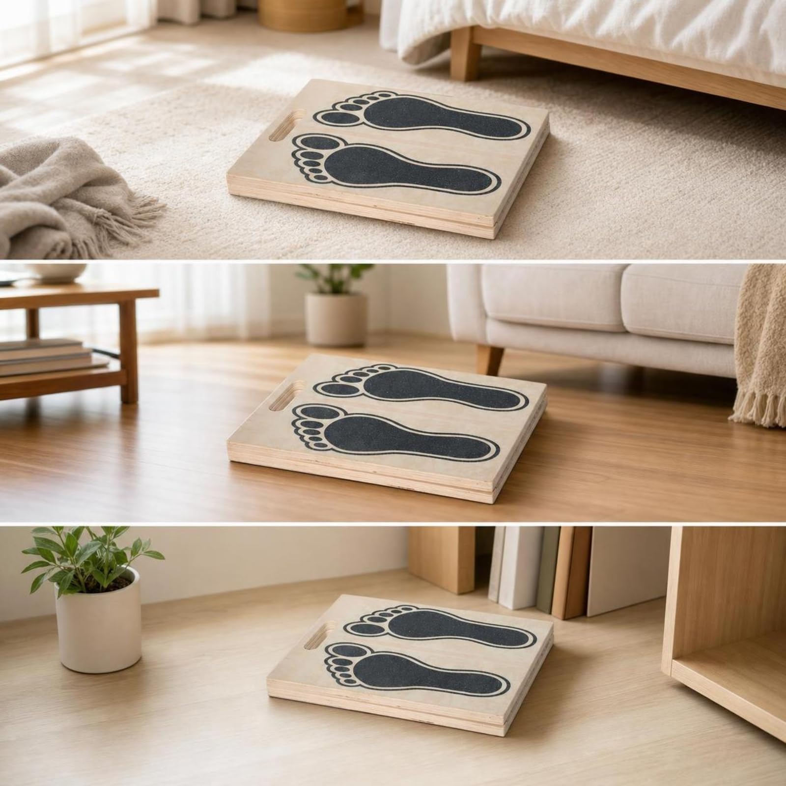Fitness Training Board Tavola Inclinata Regolabile Pedana Slittante Pedana Stretching Supporto in Legno Pieghevole con Impugnatura E