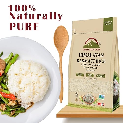 Miniatura 40 de Himalayan Chef Arroz Basmati, arroz de grano extra largo, esponjoso, de cocción rápida, aromático, 10 libras (el embalaje puede variar)