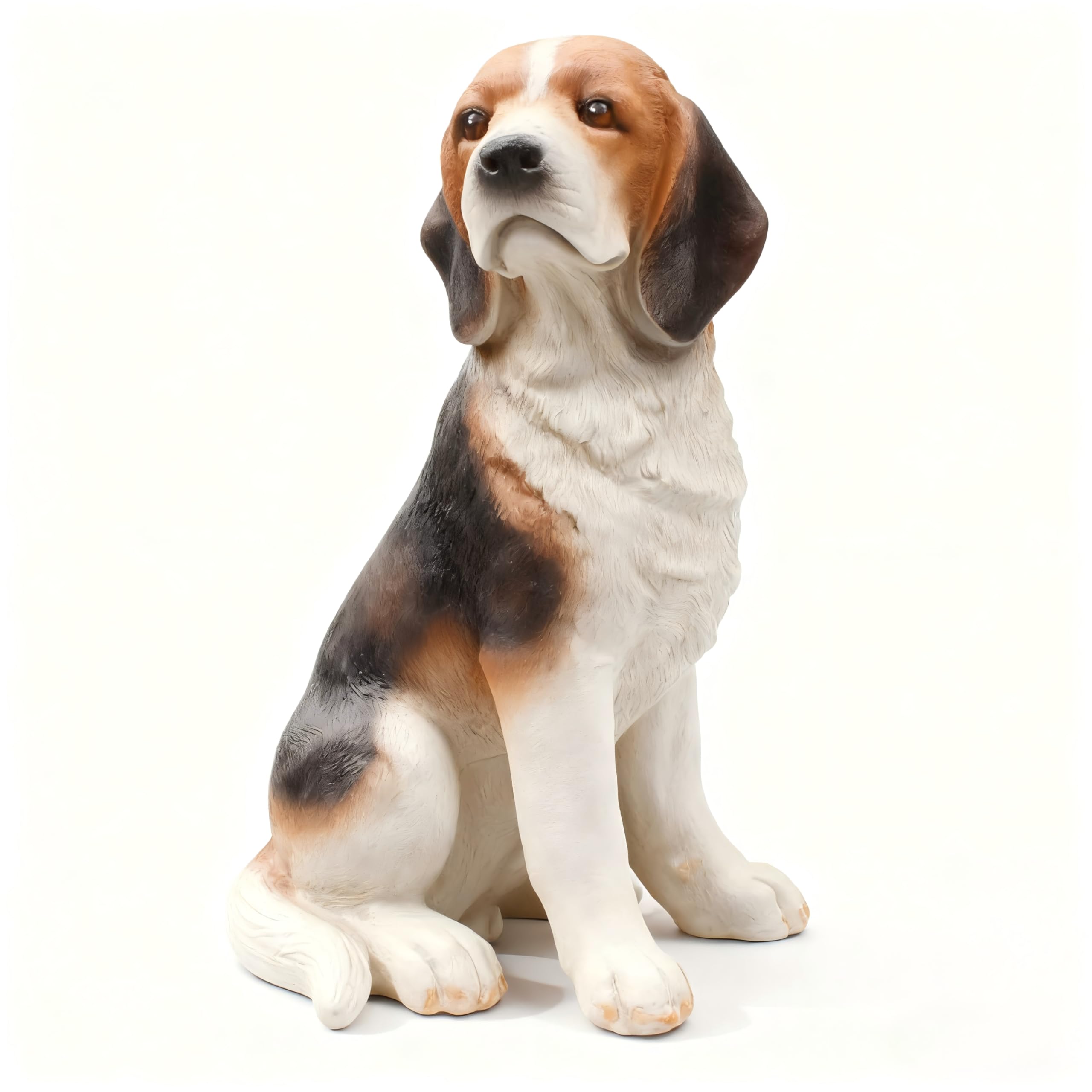 Dytartzx Lifelike Resin Dog Statue For Garden Decor, 13.77-Inch Outdoor Animal Sculpture, Realistic Sitting Pet Figurine For Yard Lawn Patio Porch Home Decoration