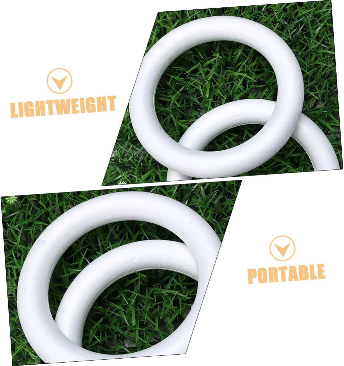 STOBOK 3pcs Round Foam Wreath Circles for DIY Crafts Polystyrene Foam Rings for Wedding and Floral Arrangements White Foam Circle for Crafting and Decorating 22x 4.6cm