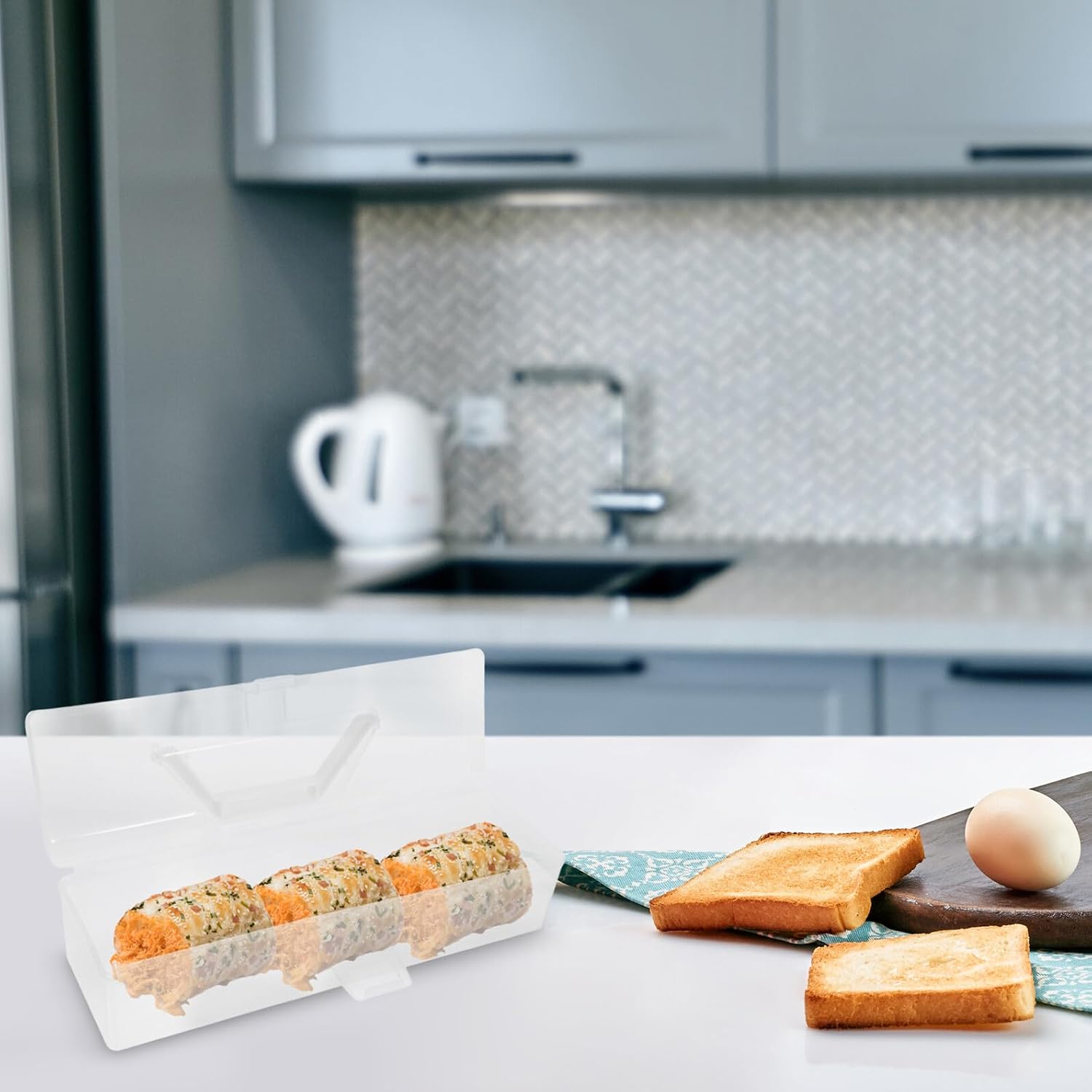 ARTIBETTER Reusable Cake Carrier for Roll Cakes, PP Handheld Storage Box