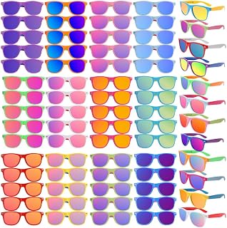 60 Pack Neon Party Sunglasses Bulk, 12 Colors Sun Glasses with UV400 Protection for Kids Adults, Party Favors for Summer Beach, Carnival, Classroom Prize, Goody Bag Stuffer, Birthday Party Supplies