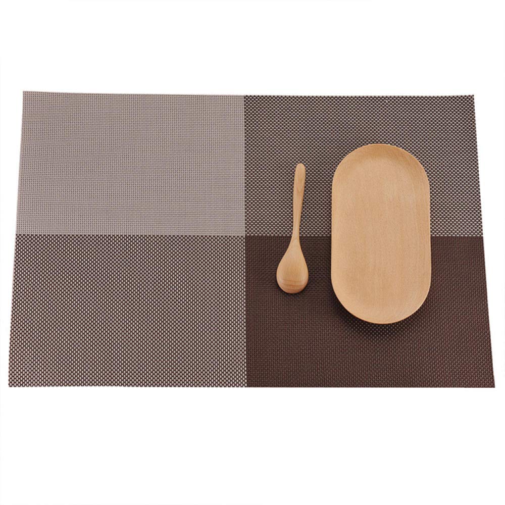 Tovagliette In PVC Lavabili Antiscivolo 6 Pezzi 45x30 Cm - Righe Marroni, Resistenti Al Calore E Antimacchia - 6