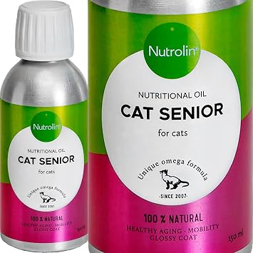 Cat Senior Health Supplement 7yrs+. Rich in Omega 3   200mg/ml, Antioxidant Vitamin E, Enhances Mobility, Supports Joints & Vital Organs. 150ml