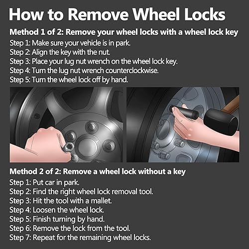 Miniatura 3 de BELEY Juego de 12 tuercas de bloqueo de rueda para Mercedes Benz, juego de herramientas de instalación y extracción de tuercas antirrobo para ruedas