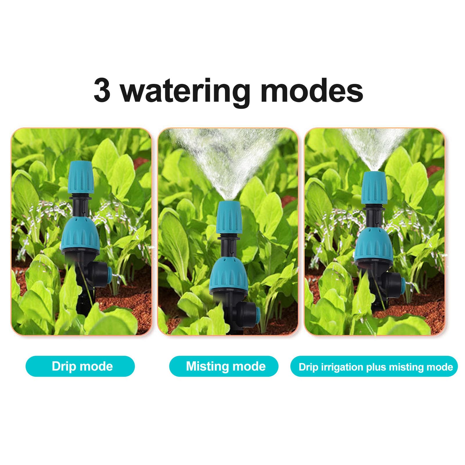 Generic de Riego por Microgoteo para Invernadero, Cabezal de Pulverización Ajustable Resistente, Kit de Riego Automático para Cama de Jardín, Patio y Césped, 10m