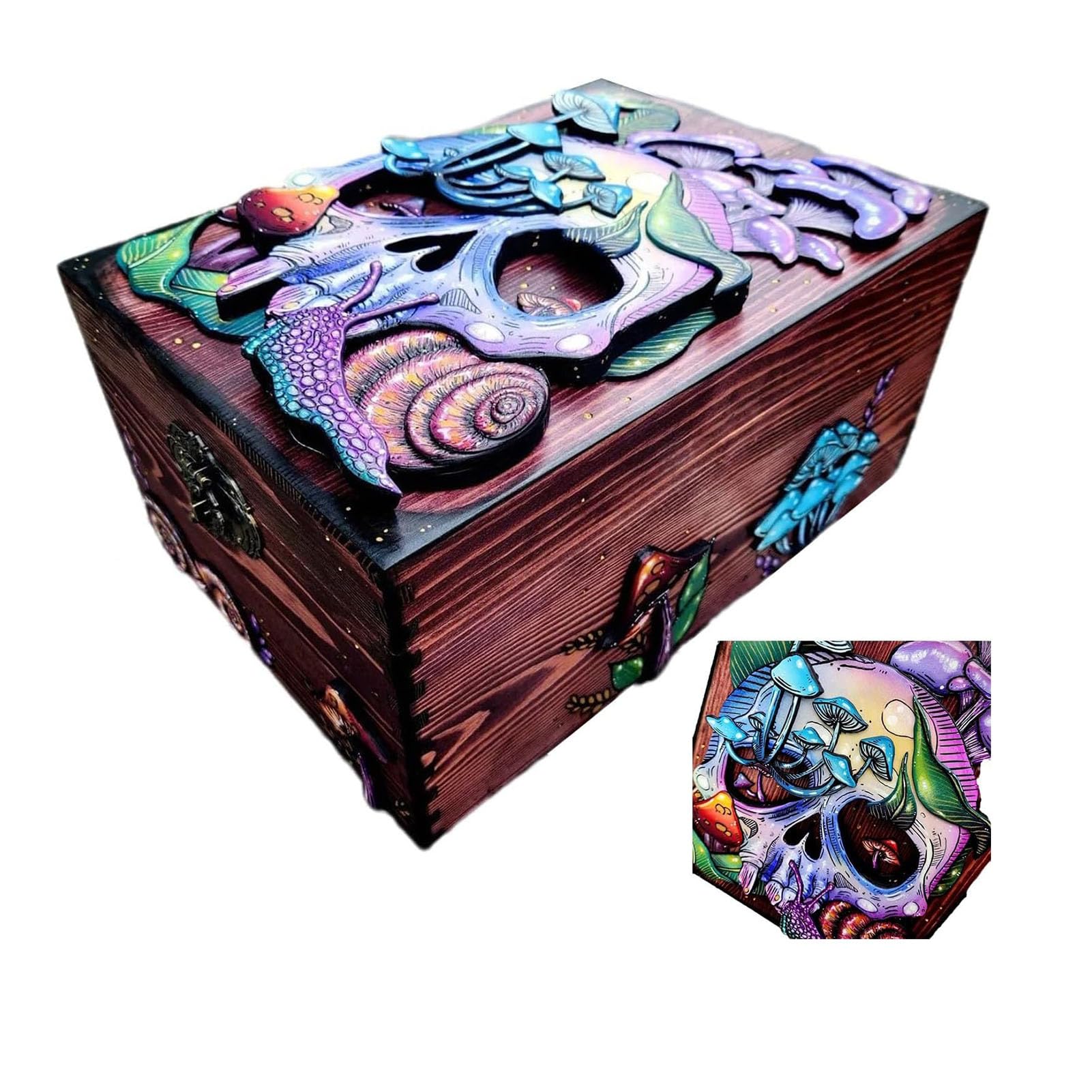 Amazon.com: Skull and Nature Hidden Key Box, Treasure Chest Lock