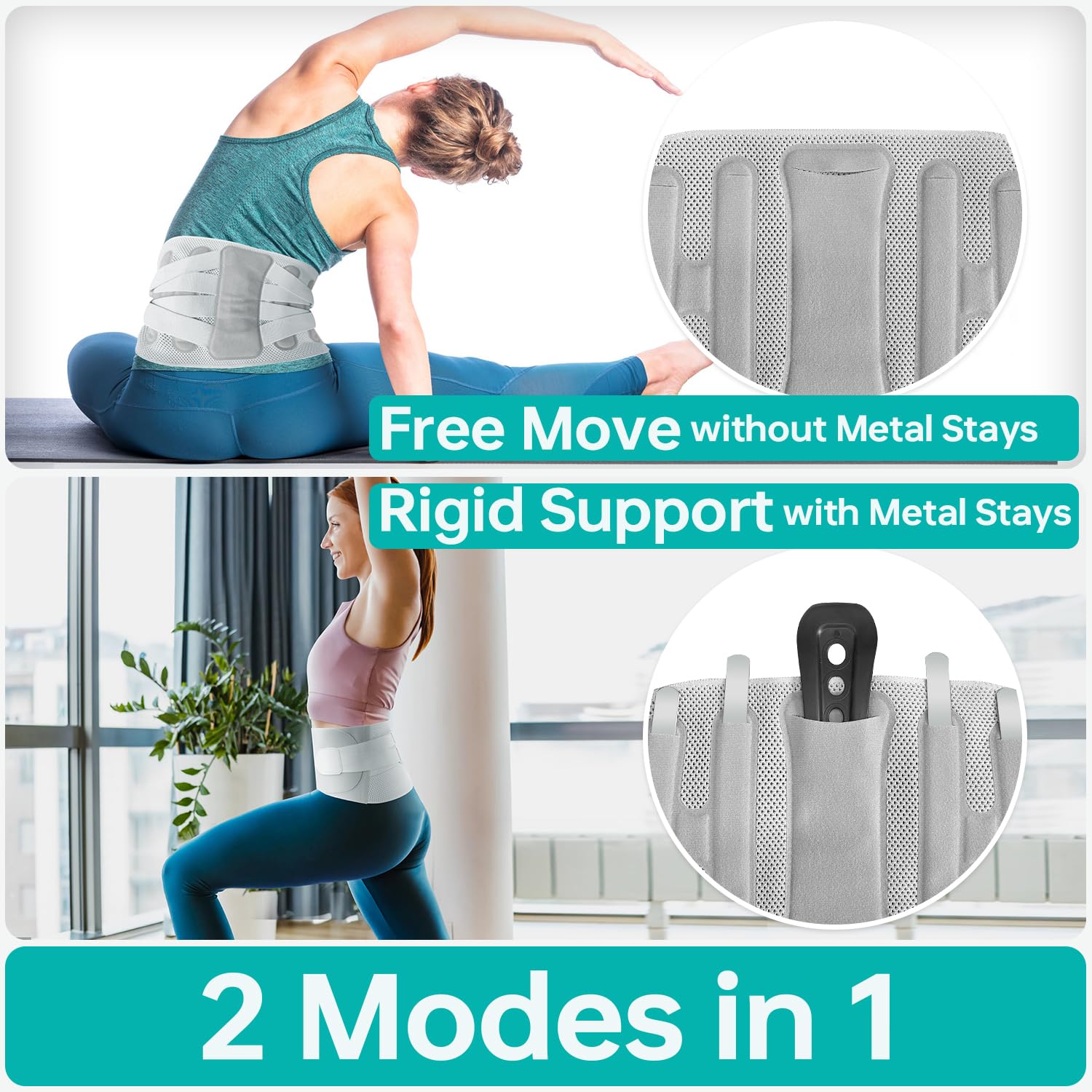 Advanced Back Brace for Lower Back Pain Relief, Fully Adjustable, Breathable and Comfortable Back Sopport Belt for Herniated Disc, Sciatica, Long Torso Lumbar Support Belt for Men and Women Office, Work and Exercise