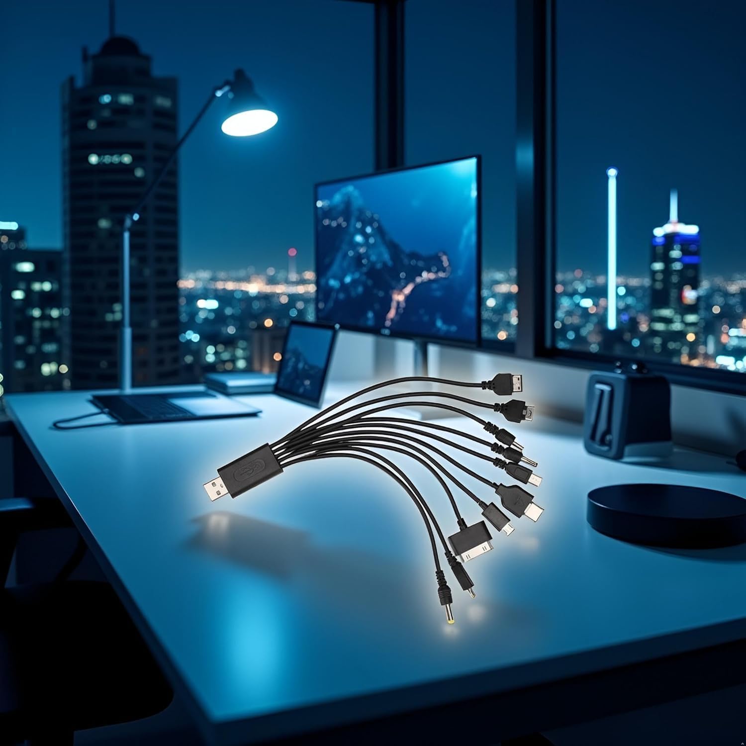 Cavo USB universale 10 in 1, 3 pezzi, nero, cavo di ricarica universale per telefoni cellulari, auricolari Blutooth, cavo adattatore per altoparlanti, cavo dati da 20 cm, cavi e