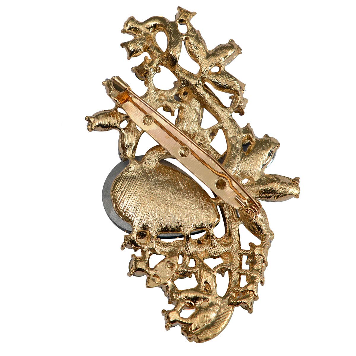 Elegant Lucky Clover Brooch Pin