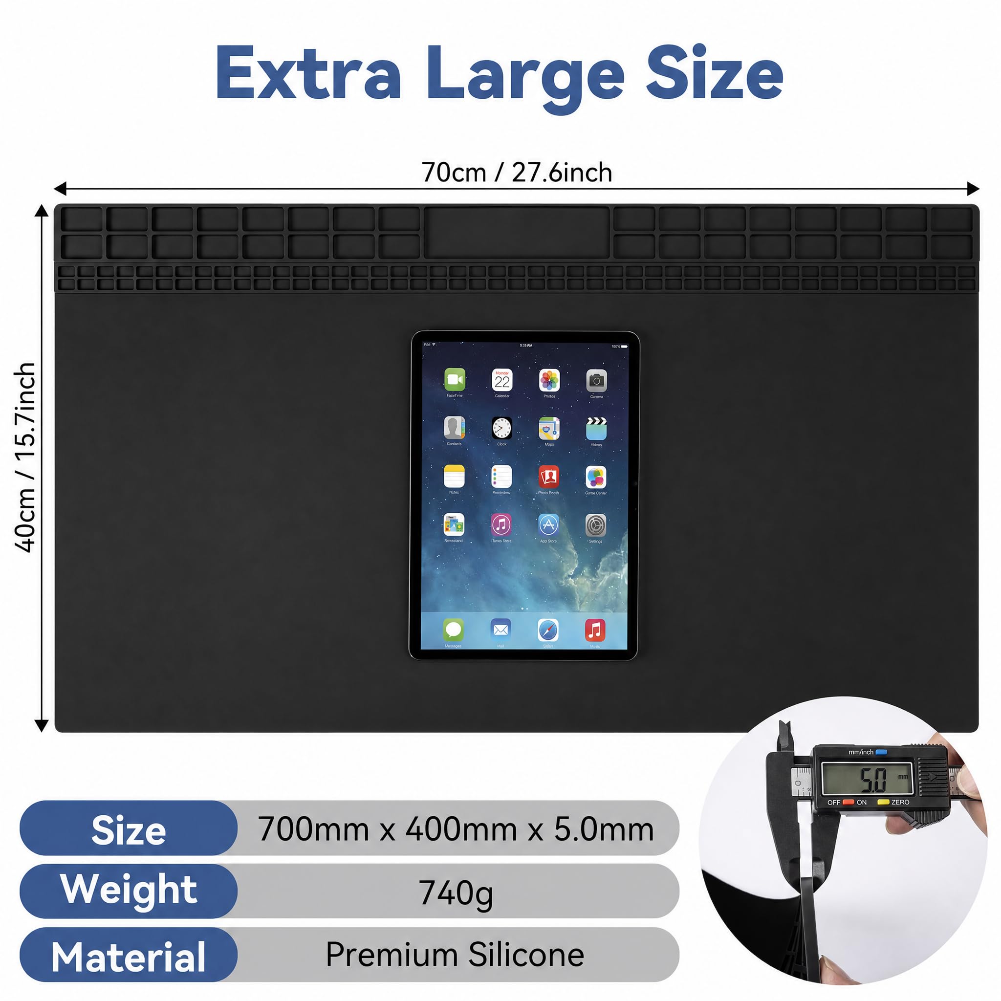 Kaisi Extra Large Soldering Mat, 932°F Heat Resistant Silicone Solder Mat — Amazon image 2