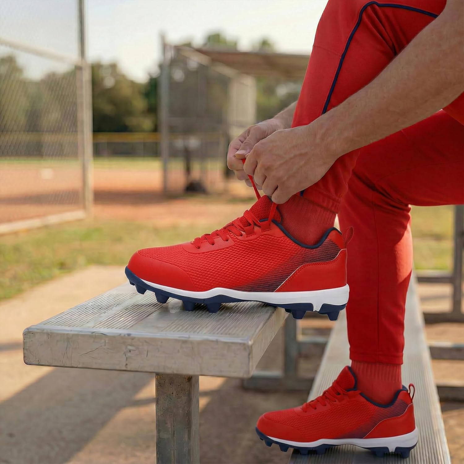 Baseball Cleats Men Molded Rubber Studs Mens Softball Shoes Turf Dirt Fields