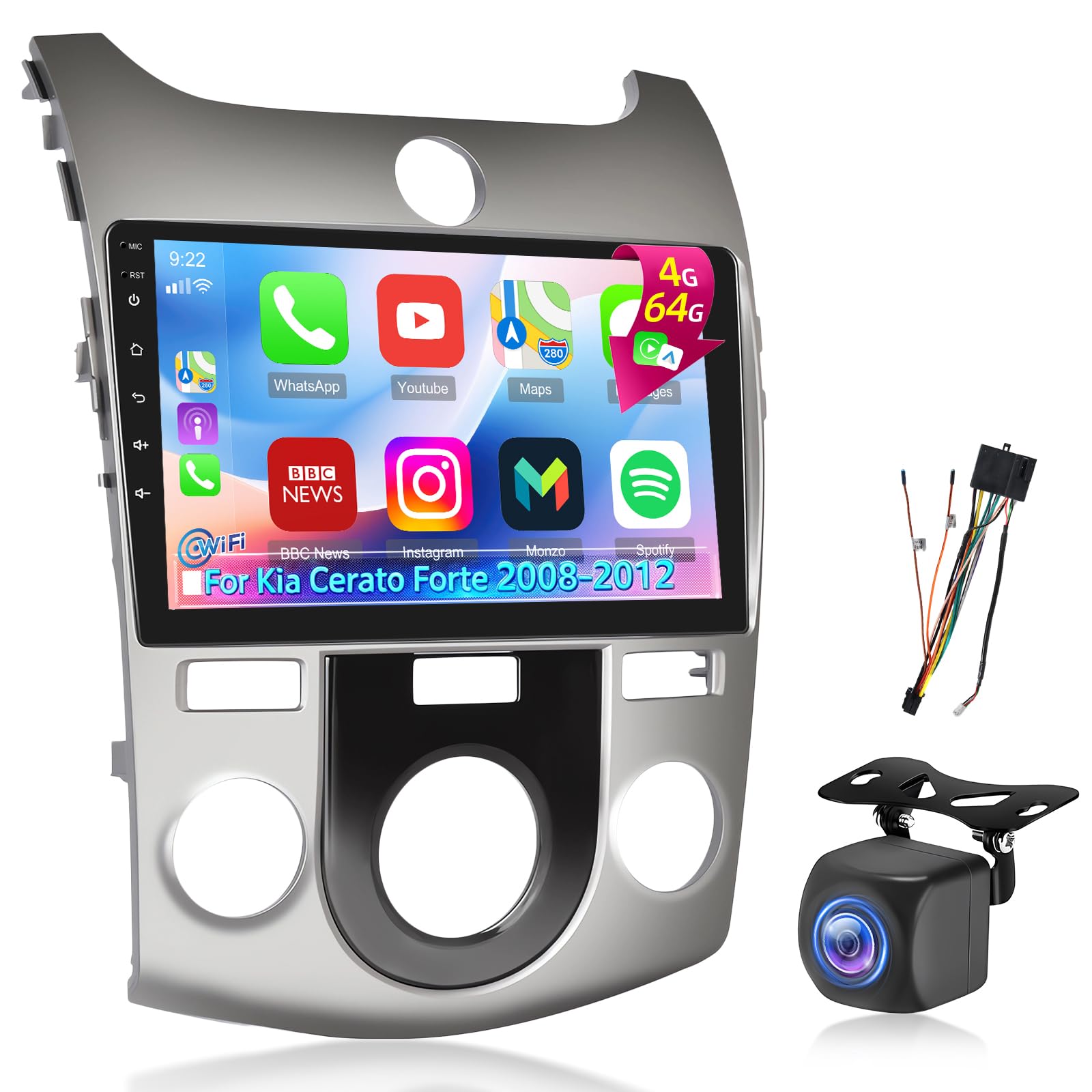 Photo 1 of [8 Core 4+64G] for Kia Cerato Forte Android Stereo 2008-2012 (Manual A/C)