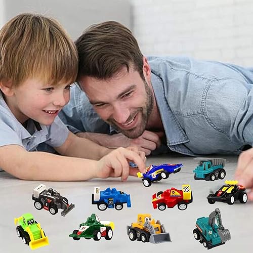 Miniatura 3 de Juego de 20 piezas surtidas de mini camión de juguete y auto de carreras, juego de vehículos de construcción para niños, regalos de fiesta de