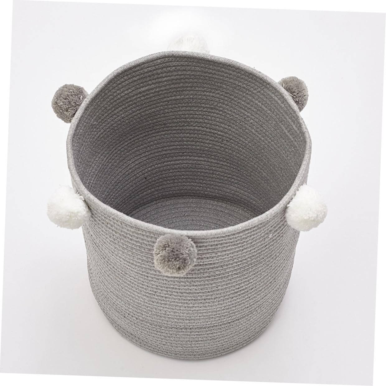 Cesto per Biancheria Rotondo in Corda di Cotone con Grande Capacità e Design Elegante, Contenitore per Vestiti Sporchi per Dormitorio e Armadio