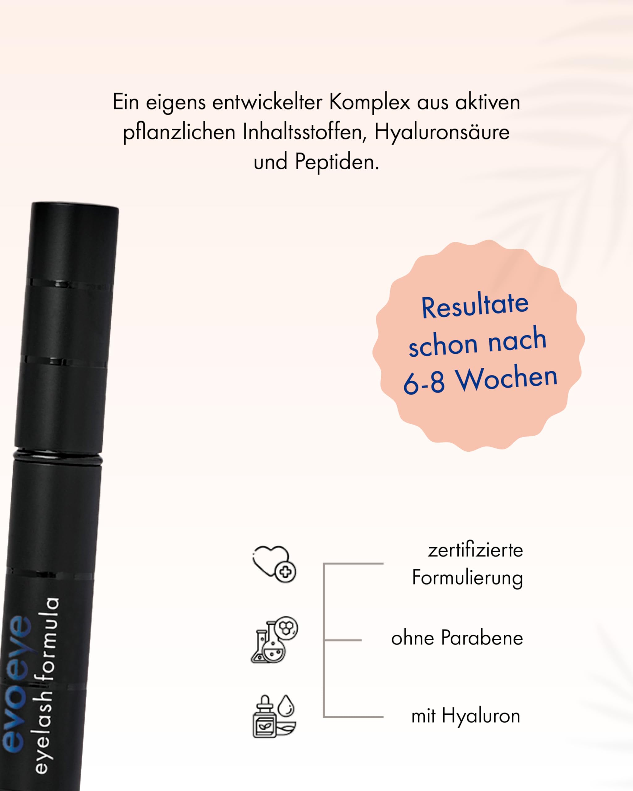 evoeye Eyelash Formula 2.0 3 ml I Wimpernserum mit natürlichem Booster für lange & volle Wimpern in 6-8 Wochen