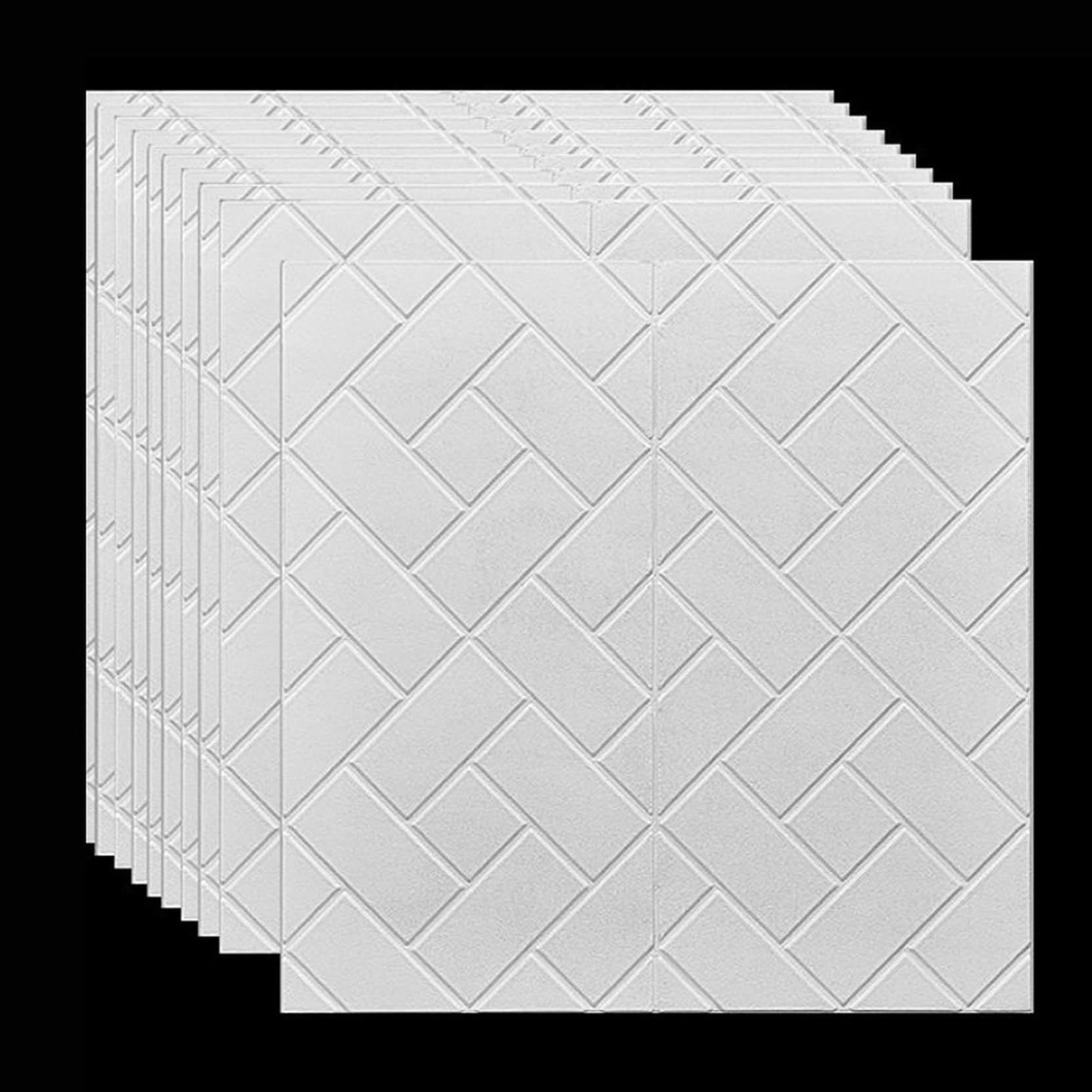 Amazon.co.jp: QQZSG 白 レンガ クッション壁紙 3D立体壁紙 10枚組 1 