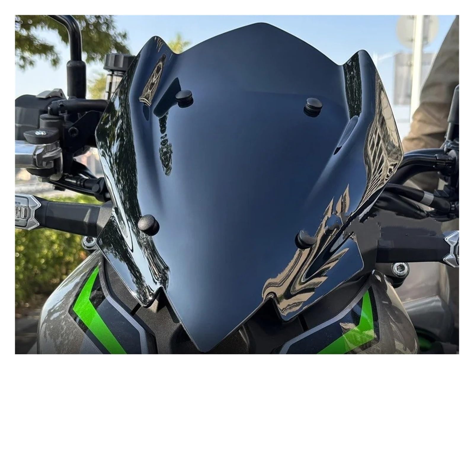 Windschild Windabweiser Für Kawasaki Für Z900 2025 Motorrad Touring Windschutzscheibe Visier Double Bubble Windabweiser(Black)