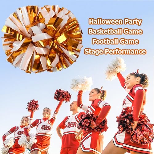 Miniatura 145 de Hooshing - Paquete de 2 pompones de animadora con mango tipo bastón, pompones para espíritu de equipo, deportes, bailes, animación, para niños