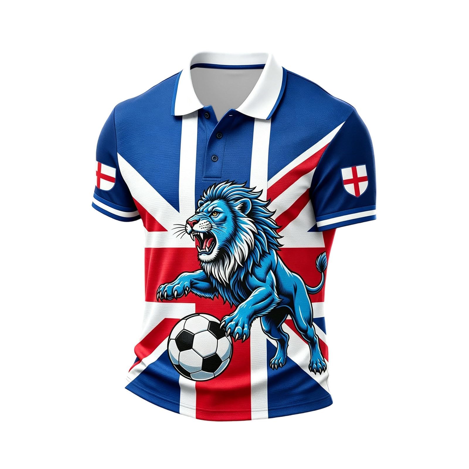 England St George's Cross Polo Shirt Classic Polo Shirt with Red England Flag Design Perfect for Football Fans Comfortable for Everyday Wear and Matches