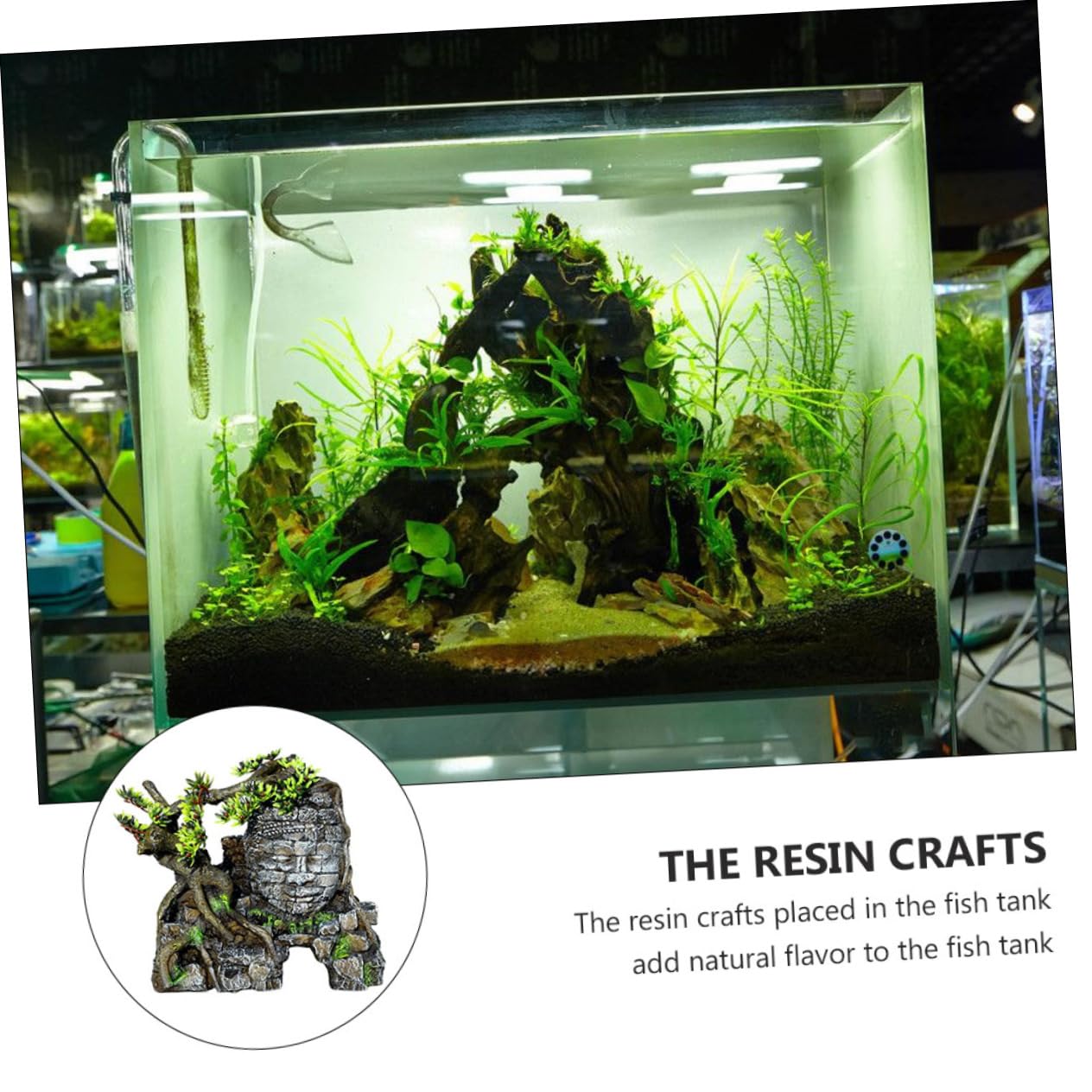 Kisangel Ornement De Décoration pour Aquarium Simulation De Bouddha avec Cachette De Et De Grotte pour Poissons Et Crevettes Accessoire Lifelike pour Réservoirs Eau Douce Et