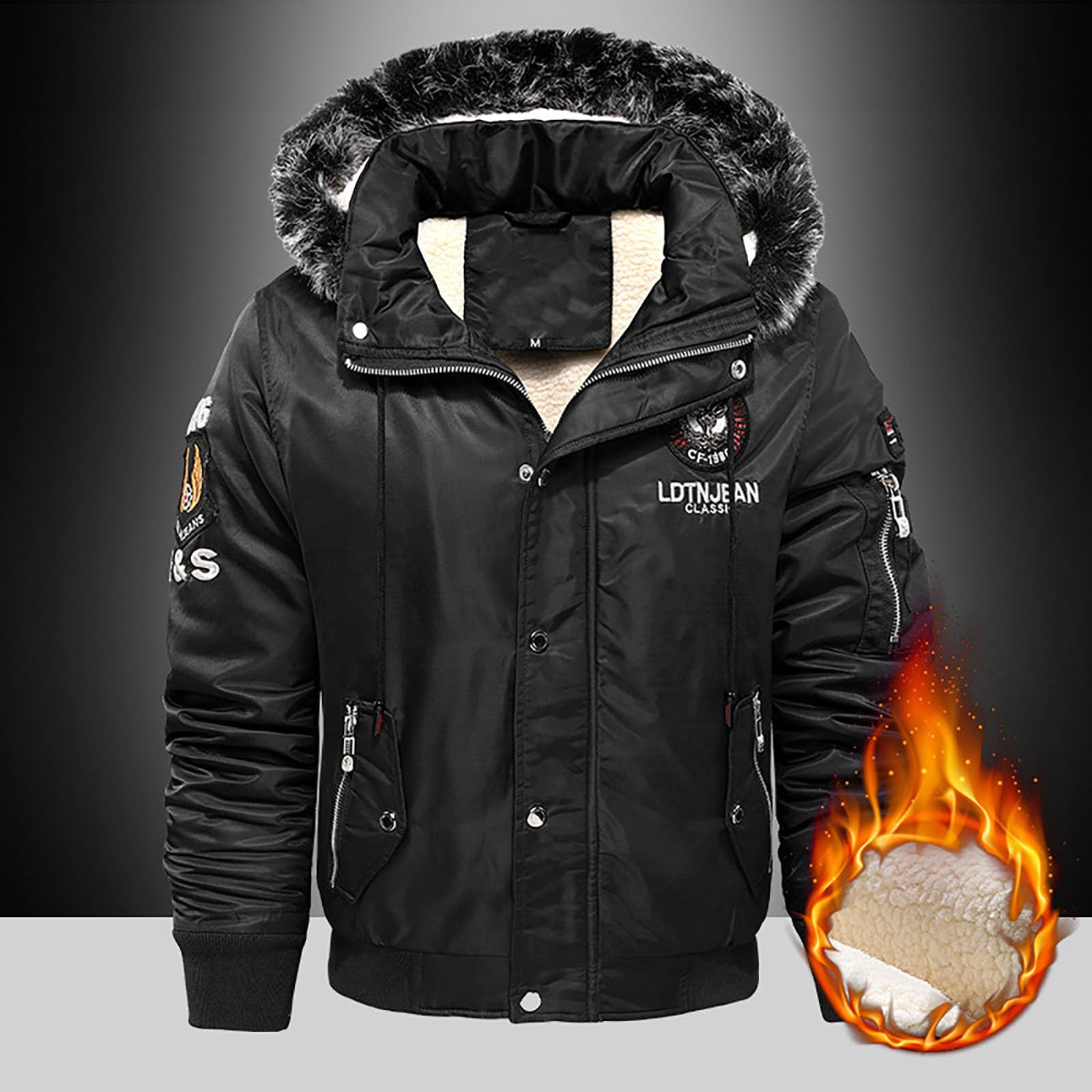 Generisch Zwangsjacke FüR MäNner Herren Winter Winddichte Casual Modische Warme Slim Fit Daunenjacke mit Kapuze