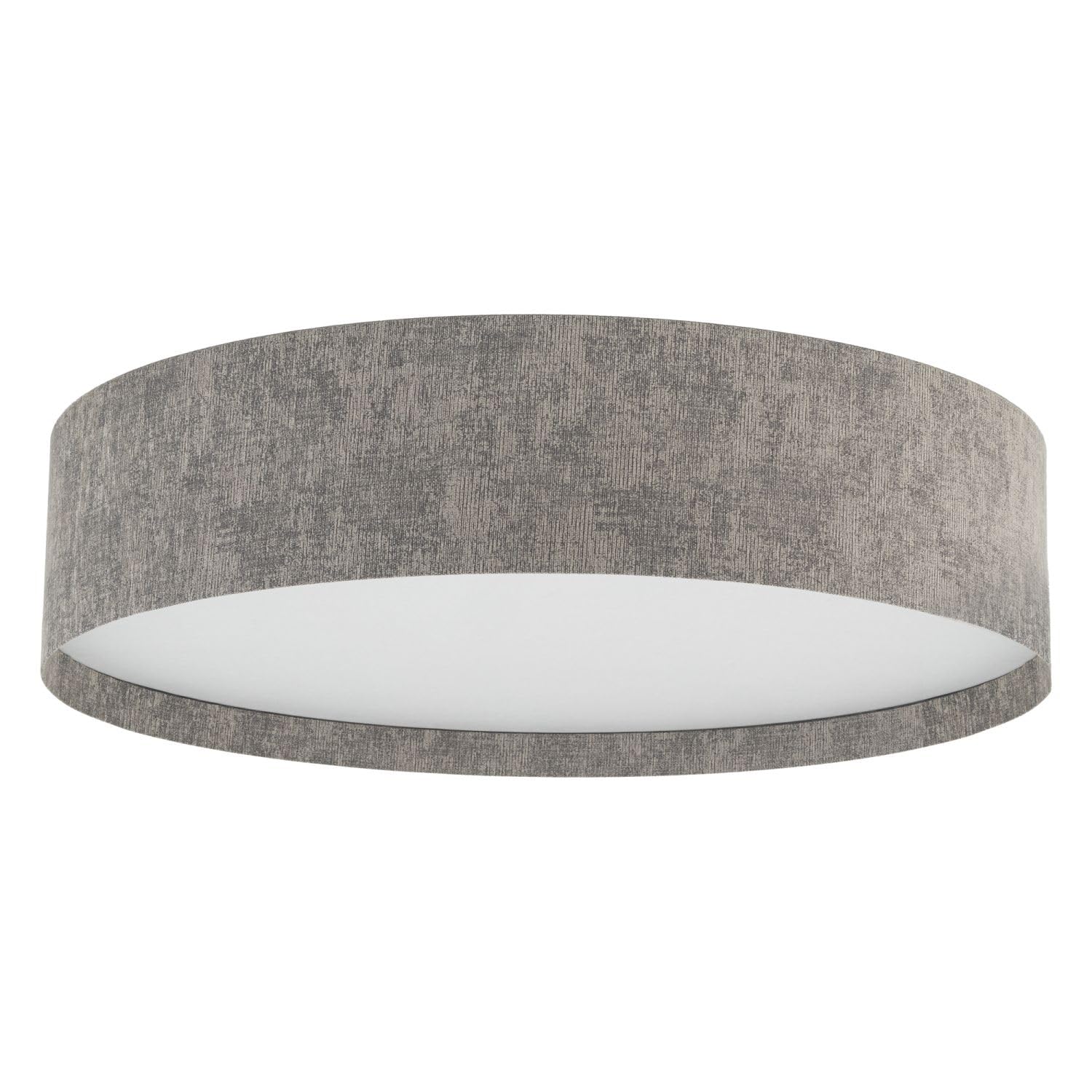 Licht-Erlebnisse Deckenleuchte Stoff Grau Modern Wohnzimmer Schlafzimmer E27 rund gemütlich B:75 cm Stofflampe Deckenlampe